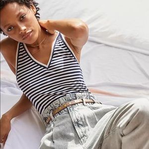 Maeve Nautical Striped V-Neck Tank